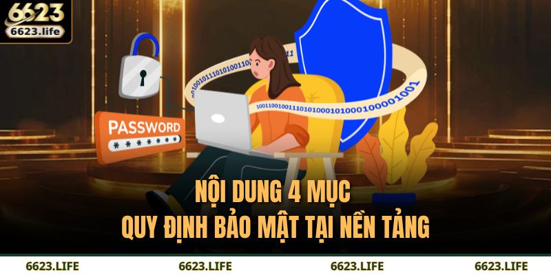 Nội dung 4 mục quy định bảo mật tại nền tảng